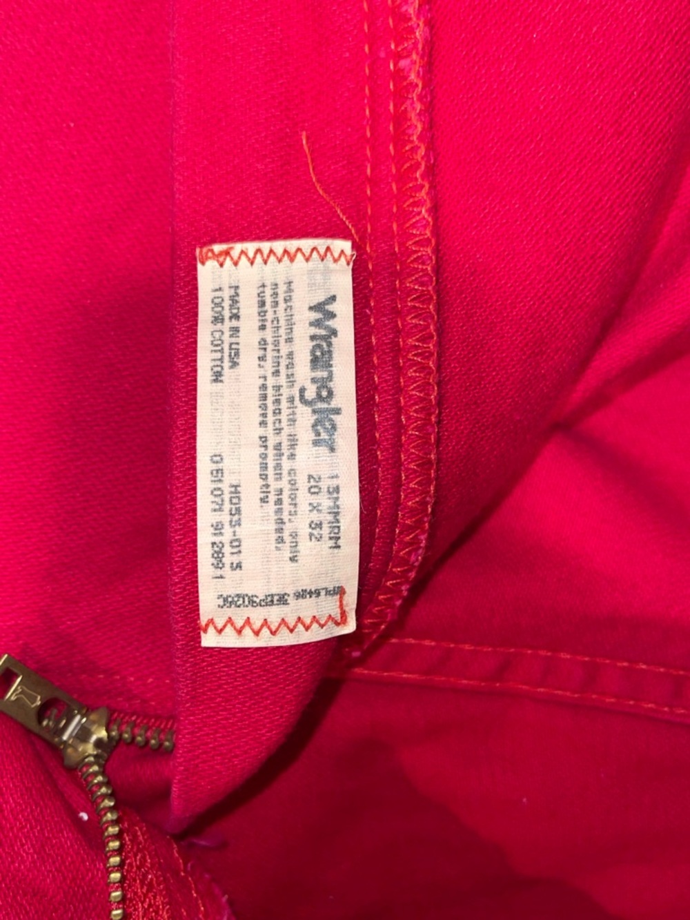 90’s Vintage Wrangler Misses Jeans in Vibrant Red- Heavy Denim NWT - Picture 4 of 6